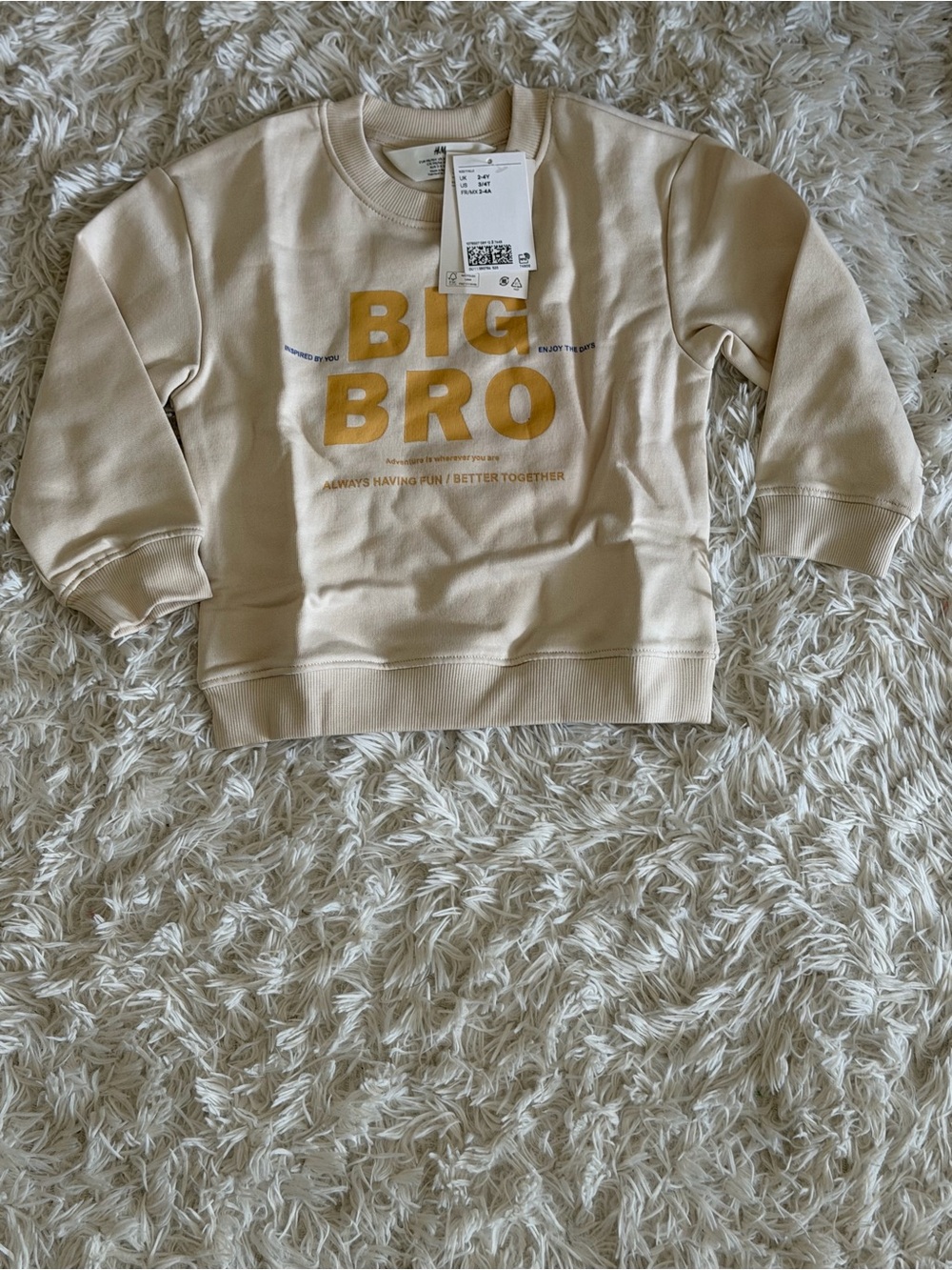 Big Bro Cream Kids Sweatshirt